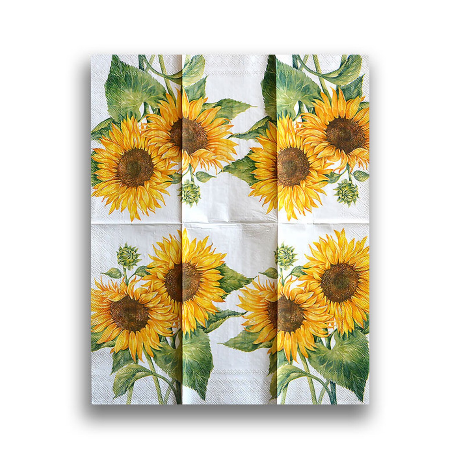 3 Decoupage Sunflower Napkins Sunflowers print Craft Paper Etsy