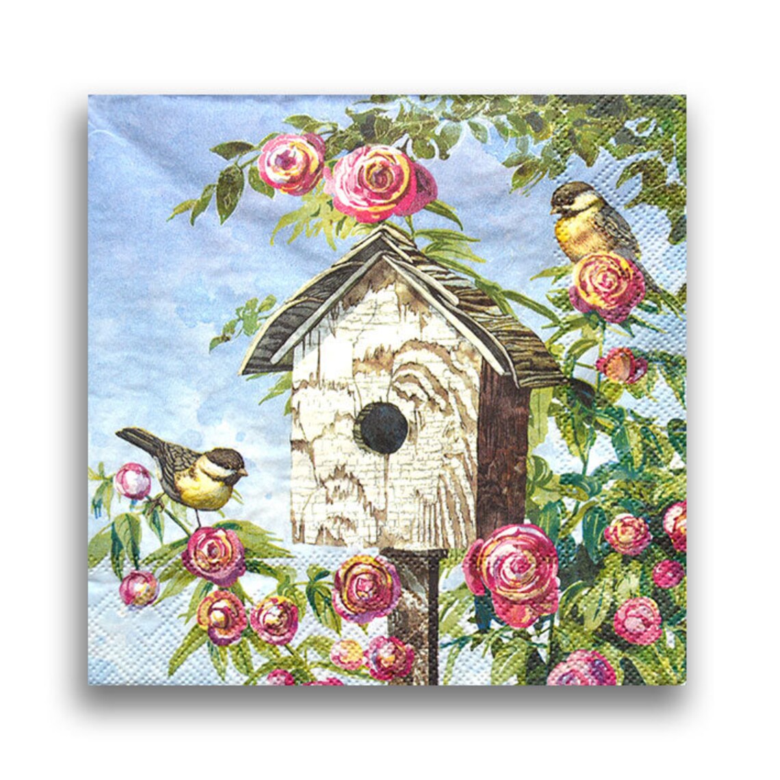 3 Decoupage Birds Napkins Birdhouse Paper Napkin for Etsy