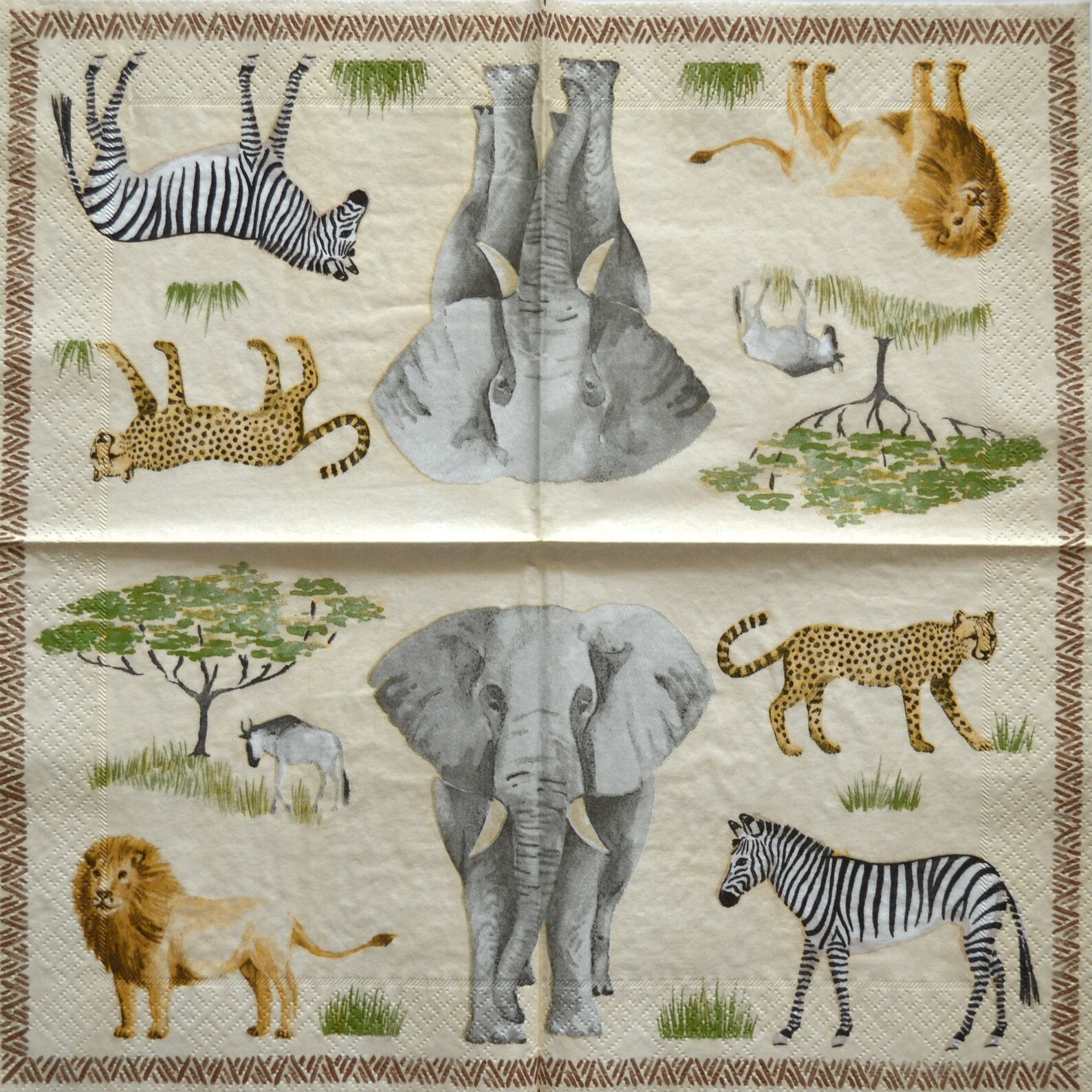 4 Decoupage Animals Napkins African animals Paper Napkin for Etsy