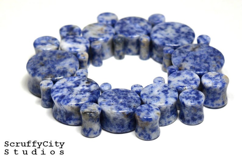 Blue Lapis Double Flare Plugs