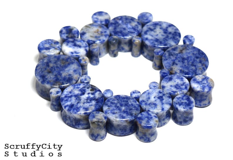 Blue Lapis Double Flare Plugs
