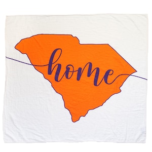 Premium Muslin Cotton Baby Blanket - Clemson SC Home Baby Swaddle Receiving Blanket - 47&quot; x 43&quot; - Fans of Clemson Tigers Baby Gift Boy Girl