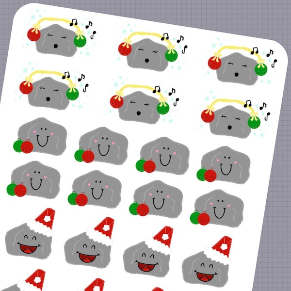 Jingle Bell ROCK - Hand Drawn Hand Written Planner Stickers - Decor Sheet - Doodle Character - Song Pun - Christmas Music