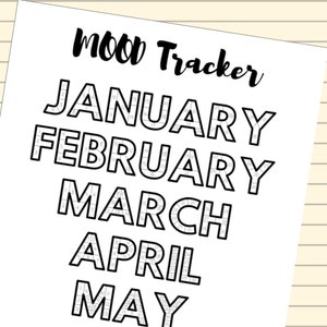Back Page Planner Insert - Mood Tracker - Passion Planner - Bullet Journal - Bujo