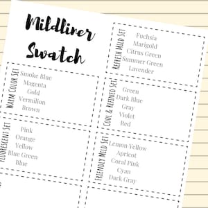 Complete Mildliner Swatch - Mildliners - Color Swatch - Planner Insert - Planner Back Page - Bullet Journal - Passion Planner - Bujo Page