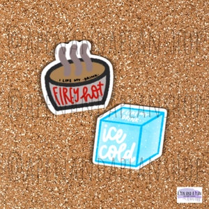 I LIKE MY DRINK - Icey Cold - Firey Hot - Diecut Vinyl Stickers - Waterproof and Glossy - Handwritten and Hand drawn - Digital Art