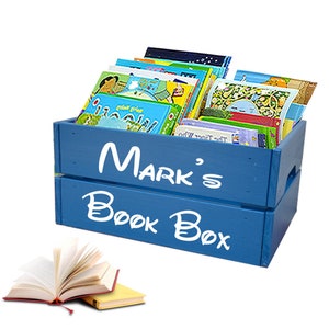 Personalisierte Holz Bücherkiste, Kinder Lagerregal, Kleinkind Bücherregal, Kindergarten Organizer, individuelles Geschenk