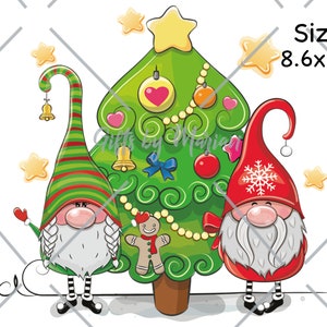 Christmas Gnomes DTF Transfer: Ready To Press Heat Transfer
