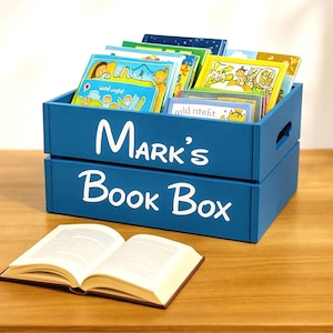 Personalized Wooden Toy Box for Kids | Custom Name Book Storage Bin | Nursery Organizer Gift