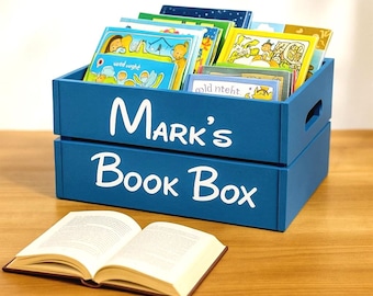 Personalized Wooden Toy Box for Kids | Custom Name Book Storage Bin | Nursery Organizer Gift