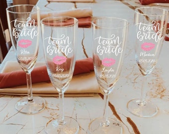 Personalized Champagne Flutes: Bridesmaid Wedding Proposal Gift