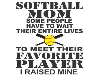 Softball Mom I Raised Mine Vector Cutting File for Vinyl Cutters svg, dxf, png, pdf