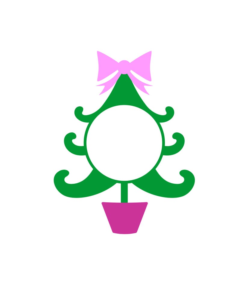 Download Christmas Tree Monogram. Vector Cuttable Files. Circle ...