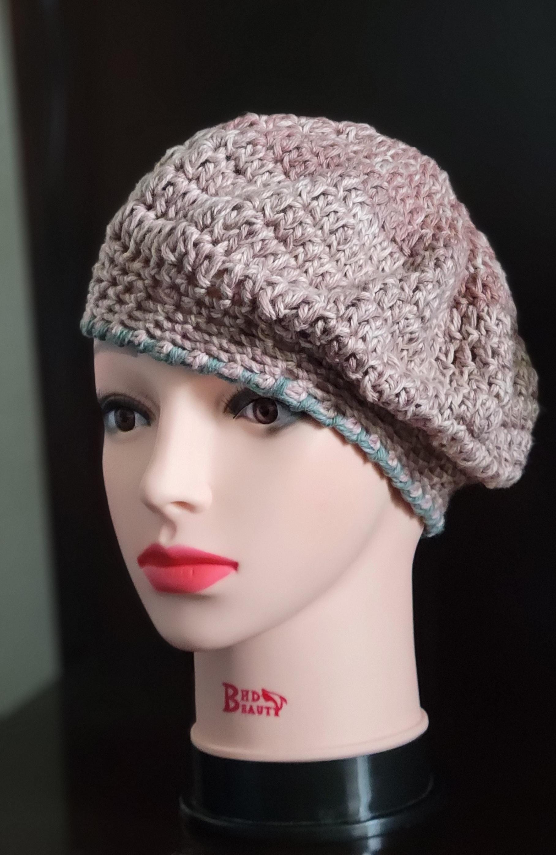 Boho Style Beret - Handcrafted Crochet - 70's Vibes Fashion - Fun Spring Accessory - Soft Cotton