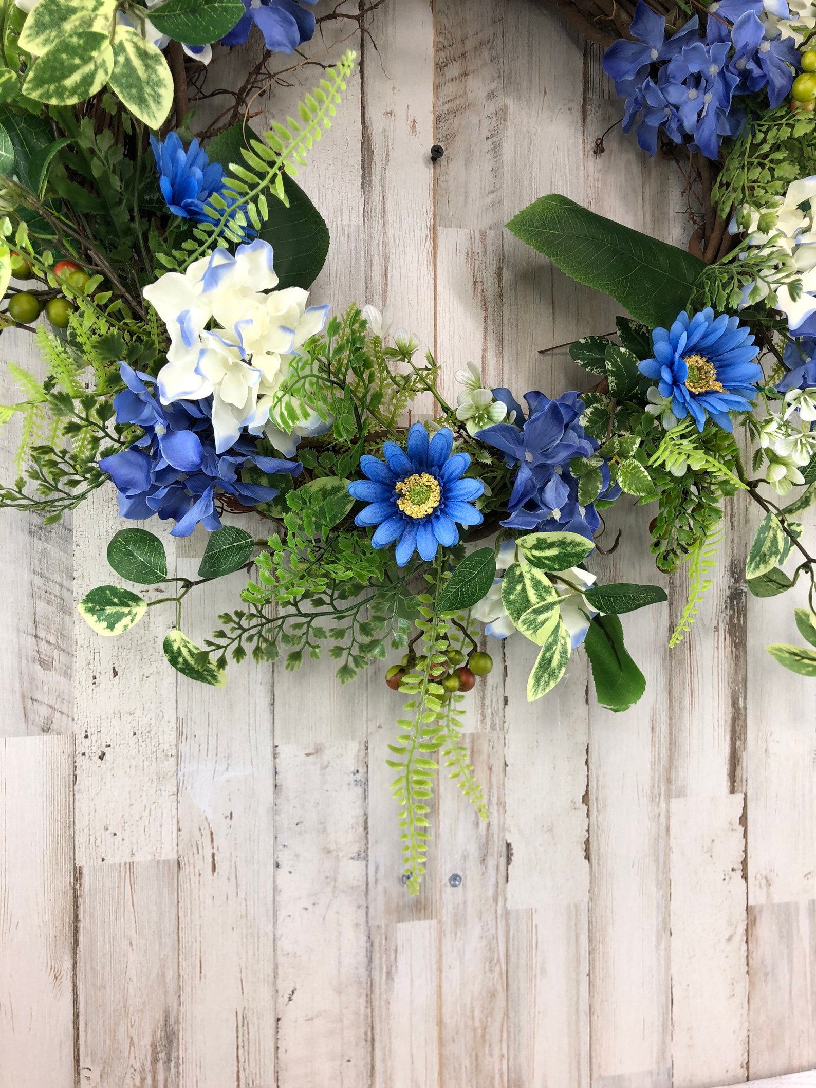 Guirestón de hortensias para puerta delantera hortensias | Etsy