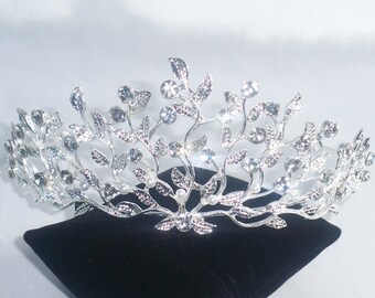 Floral Vine Tiara Crown, Bridal tiara Crown Headpiece, Floral Tiara Headpiece, Wedding Tiara Headpiece, Prom Party Quinceanera Pageant Tiara