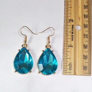 Aqua blue rhinestone necklace set, bridal wedding necklace, statement necklace, drag queen necklace,pageant necklace ballroom dance necklace image 5