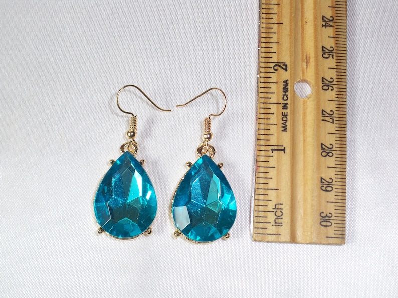 Aqua blue rhinestone necklace set, bridal wedding necklace, statement necklace, drag queen necklace,pageant necklace ballroom dance necklace image 5