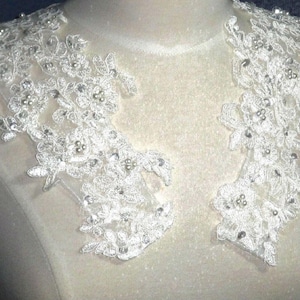 Detachable Lace Bridal Straps, Pair Beaded Attachable Bridal Straps, Shoulder Jewelry, Wedding dress Straps, lace beaded shoulder straps