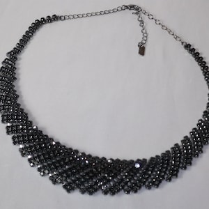 Black rhinestone party formal evening wear necklace set,bridal wedding necklace,prom pageant statement necklace,drag queen gothic necklace, image 5