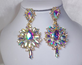 AB Rhinestone Dangle Earrings: Prom, Wedding, Pageant