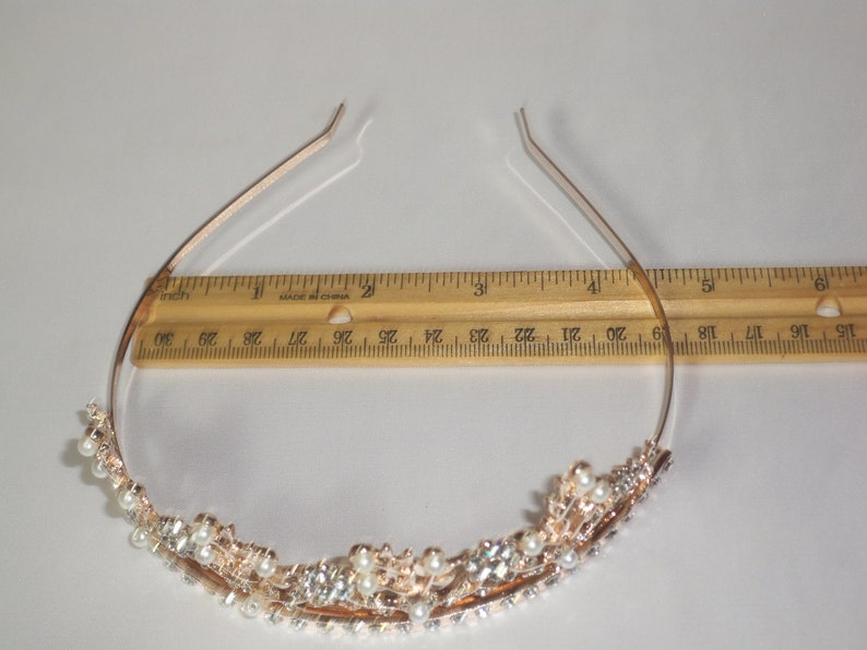 Wedding Crown Bridal Crown Rhinestone Tiara Pale Rose Gold Floral Tiara\uff0cBotanical Bridal Tiara Bridal Wedding Headpiece tiara crown