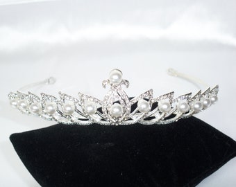 Elegant Rhinestone Pearl Tiara: Special Occasion Headpiece - Etsy