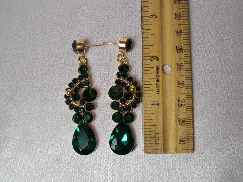 prom Quenceanera necklace set statement necklace green rhinestone necklace pageant necklace Green necklace set ballroom dance necklace