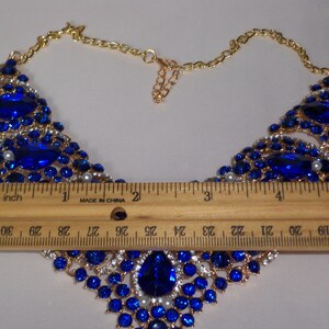 Blue Rhinestone Necklace Set: Bridal Ballroom Jewelry image 7