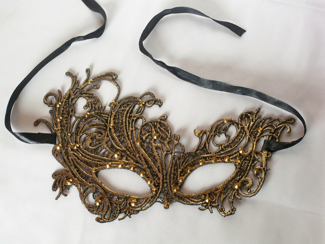 Gold Lace Mask, Lace Mask, Masquerade Ball Mask, Masquerade Mask