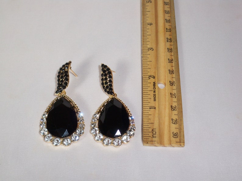 bridal wedding necklace ballroom drag queen necklace Black rhinestone necklace set statement necklace pageant prom Quenceanera necklace