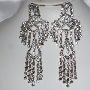 Rhinestone Chandelier Earrings: Bridal Pageant Dangle Earrings