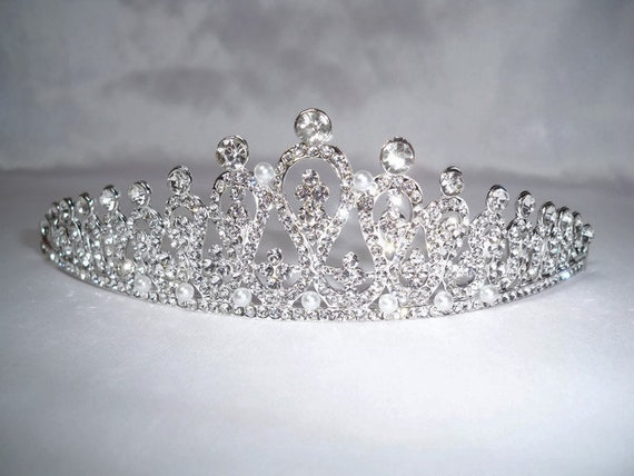 Rhinestone Tiara Crown 1 Bridal Tiara Prom Tiara