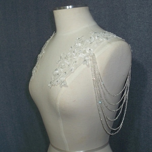 Bretelles amovibles pour robe de mariée blanche, bijoux pour épaule, bretelles en perles de cristal, bandoulière pour mariée, bijoux pour épaule, bandoulière amovible