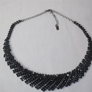 Black rhinestone party formal evening wear necklace set,bridal wedding necklace,prom pageant statement necklace,drag queen gothic necklace, image 7