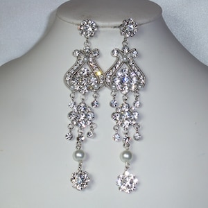 Rhinestone chandelier earrings,long dangle earrings,statement earrings,bridal earring,pageant earrings,drag queen earrings,ballroom dance