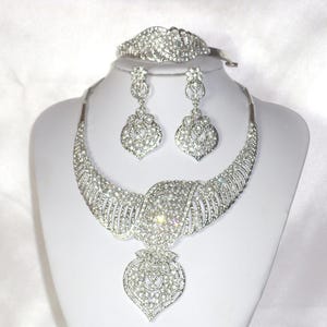 Rhinestone Pearl Bridal Necklace Set: Wedding Jewelry 画像 7