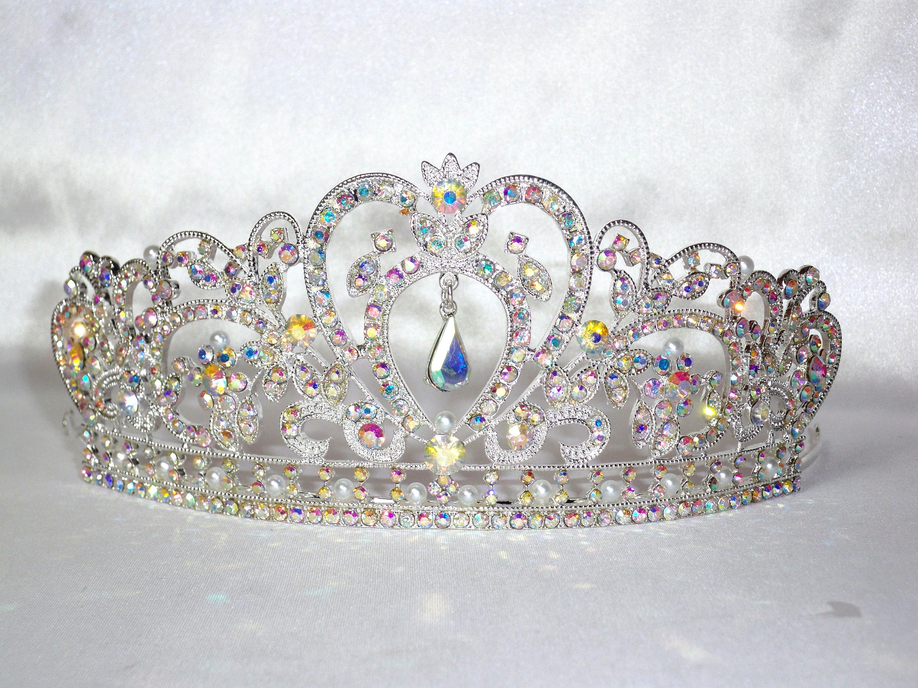 AB Rhinestone Tiara: Bridal Wedding Princess Crown Headband