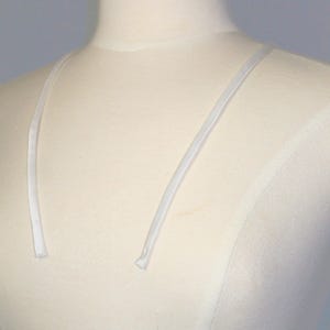 Candle Light White Satin Straps 3/8th inch wide (One Pair), spaghetti straps wedding bridal prom dress, white shoulder dress straps image 3