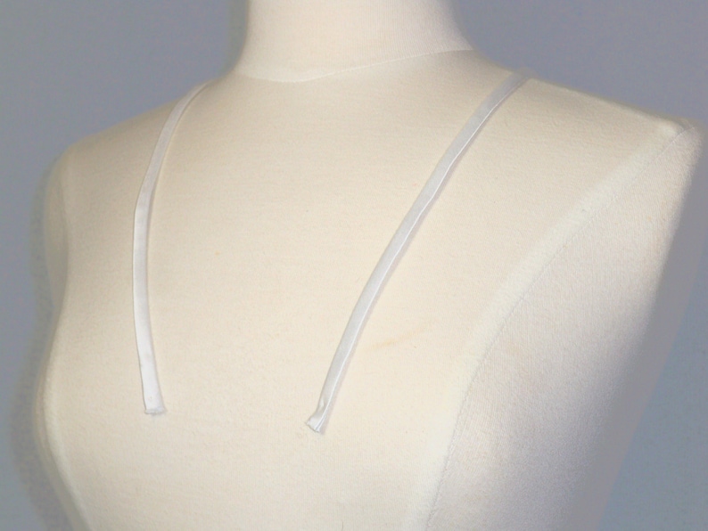 Candle Light White Satin Straps 3/8th inch wide (One Pair), spaghetti straps wedding bridal prom dress, white shoulder dress straps image 3