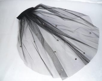 Black Birdcage Veil: Swarovski Crystal Gothic Wedding Veil