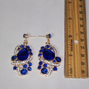 Blue Rhinestone Necklace Set: Bridal Ballroom Jewelry image 4
