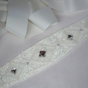 Rhinestone Pearl Bridal Belt Sash: Beaded Wedding Dress Accessory