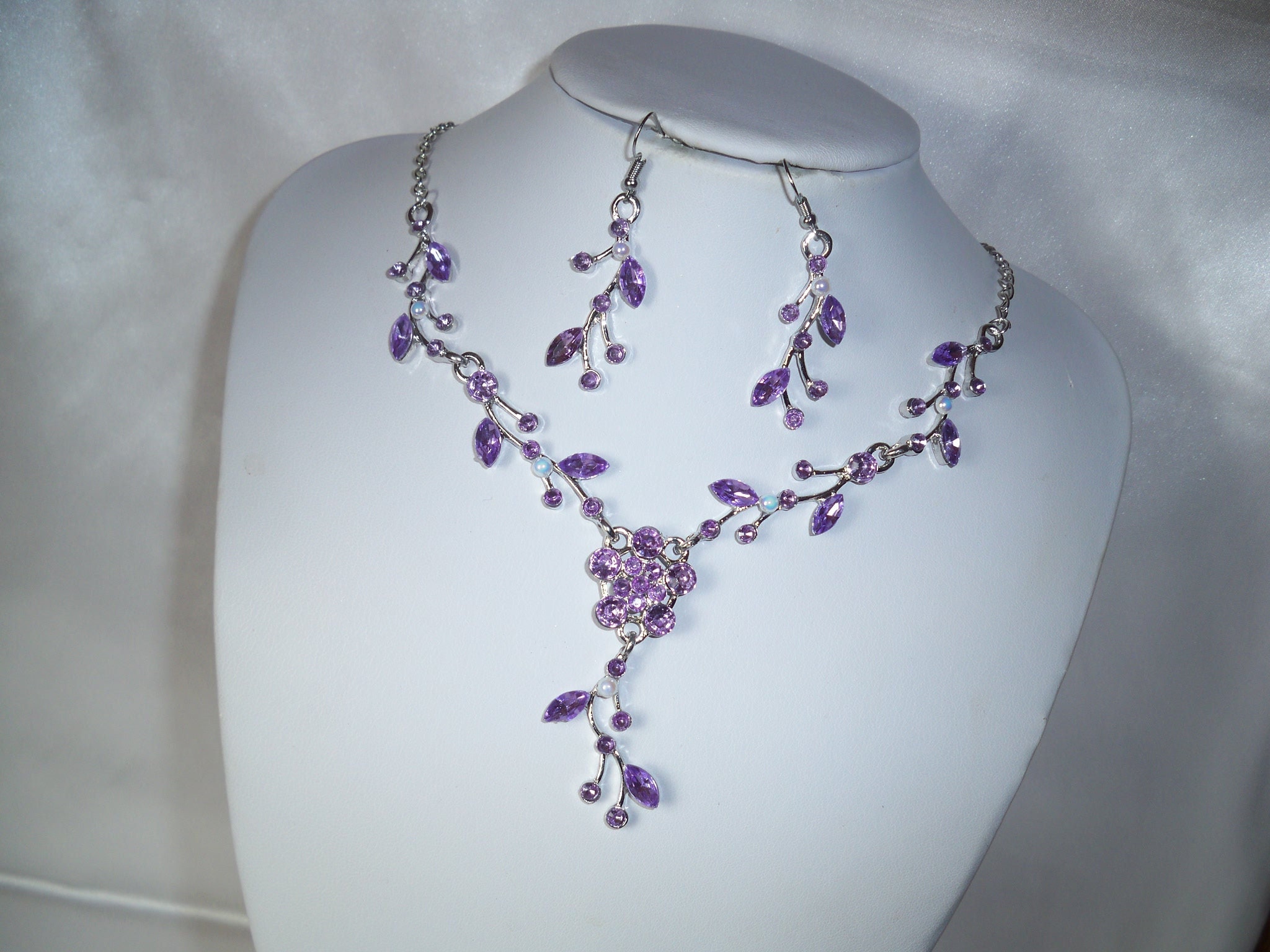 Purple rhinestone jewelry best sale sets