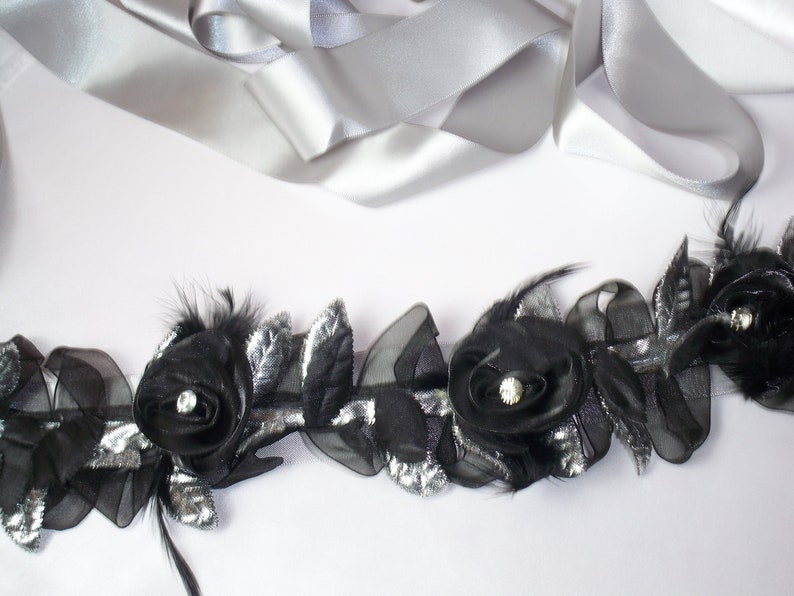 black rhinestone sash
