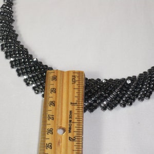Black rhinestone party formal evening wear necklace set,bridal wedding necklace,prom pageant statement necklace,drag queen gothic necklace, image 6