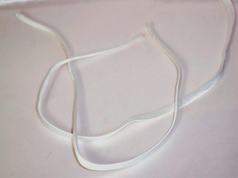 Candle Light White Satin Straps 3/8th inch wide (One Pair), spaghetti straps wedding bridal prom dress, white shoulder dress straps image 1