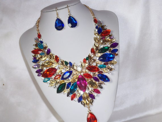 Ancient Egypt ~ Necklace with Earrings : LILIEN CZECH, authentic Czech  rhinestone jewelry