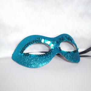 Teal aqua glitter glam mask,masquerade costume ball mask,prom party mask,venetian masquerade mask bridal wedding mask,halloween costume mask
