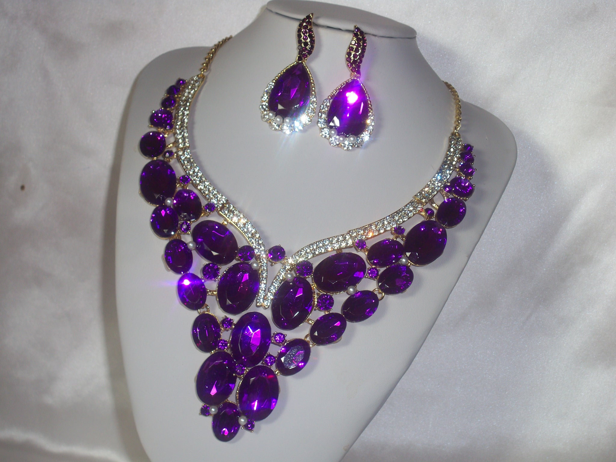 Collier Statement Avec Pierres Diamanté Brillantes - Occasion, Style Voyant, Sans Marque